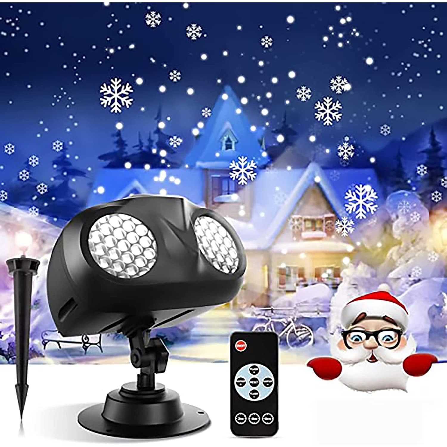 Snowflake Projector Lights Outdoor/Indoor, Remote Control Snowfall LED Light Projector, Christmas Lights Outdoor Projector,