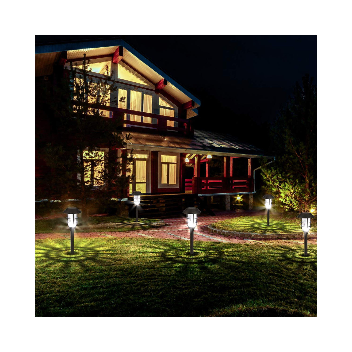 Solpex Solar Outdoor Lights, 8 Pack Solar Pathway Lights, Bright Solar Garden Lights, Waterproof Led Solar Yard Lights for P