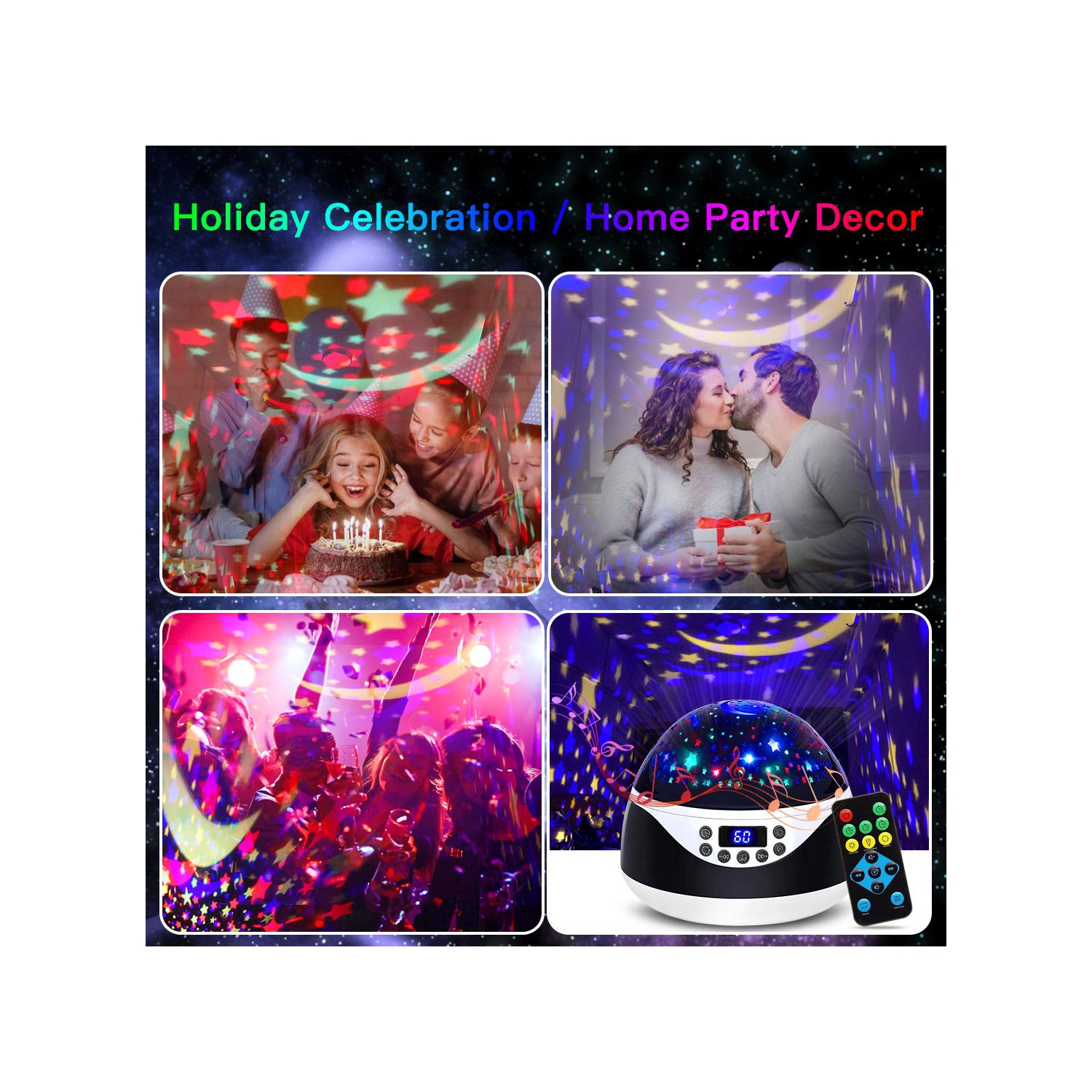 Veilleuses avec musique et minuterie, projecteur de constellations lumineuses MKOQI, machine sonore pour bébé dormant, cadeaux pour filles Bo