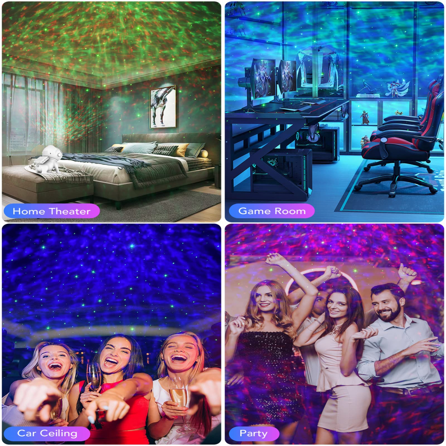 Webcem Star Projector, 3 in 1 Galaxy Night Light Projector with Remote & APP Control, Bluetooth Speaker, 8 White Noises, Tim