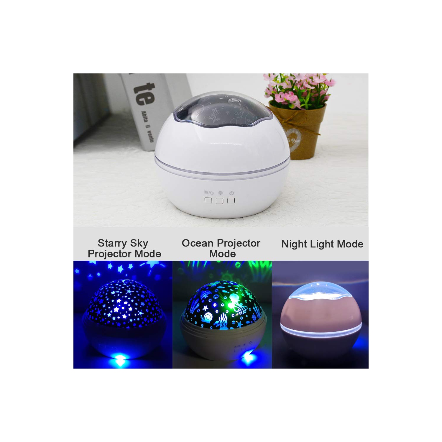 Projecteur de veilleuse pour bébé, projecteur rotatif Star Moon and Ocean Wave, veilleuse Best Chirstmas pour enfants Bedro