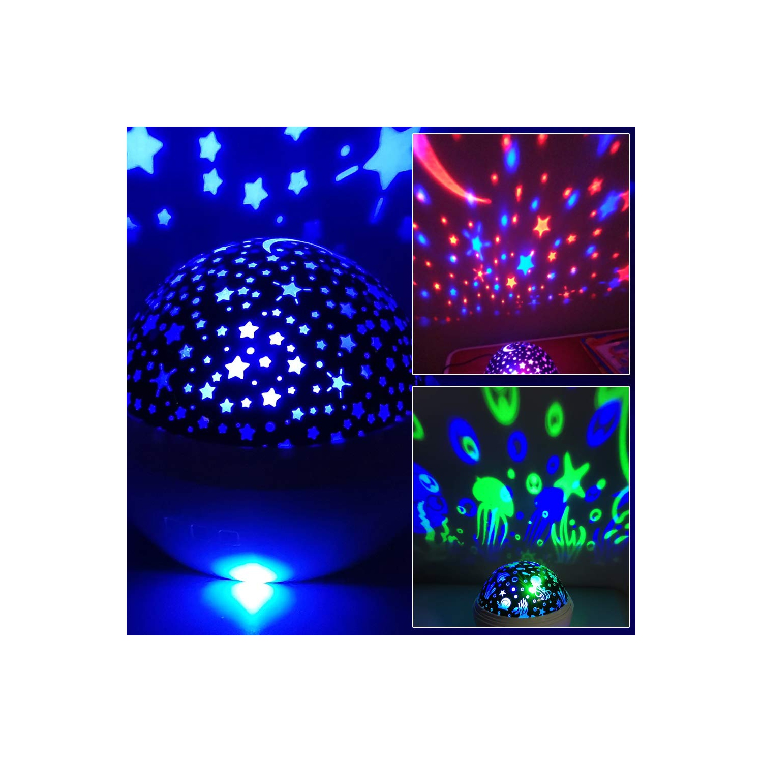 Projecteur de veilleuse pour bébé, projecteur rotatif Star Moon and Ocean Wave, veilleuse Best Chirstmas pour enfants Bedro