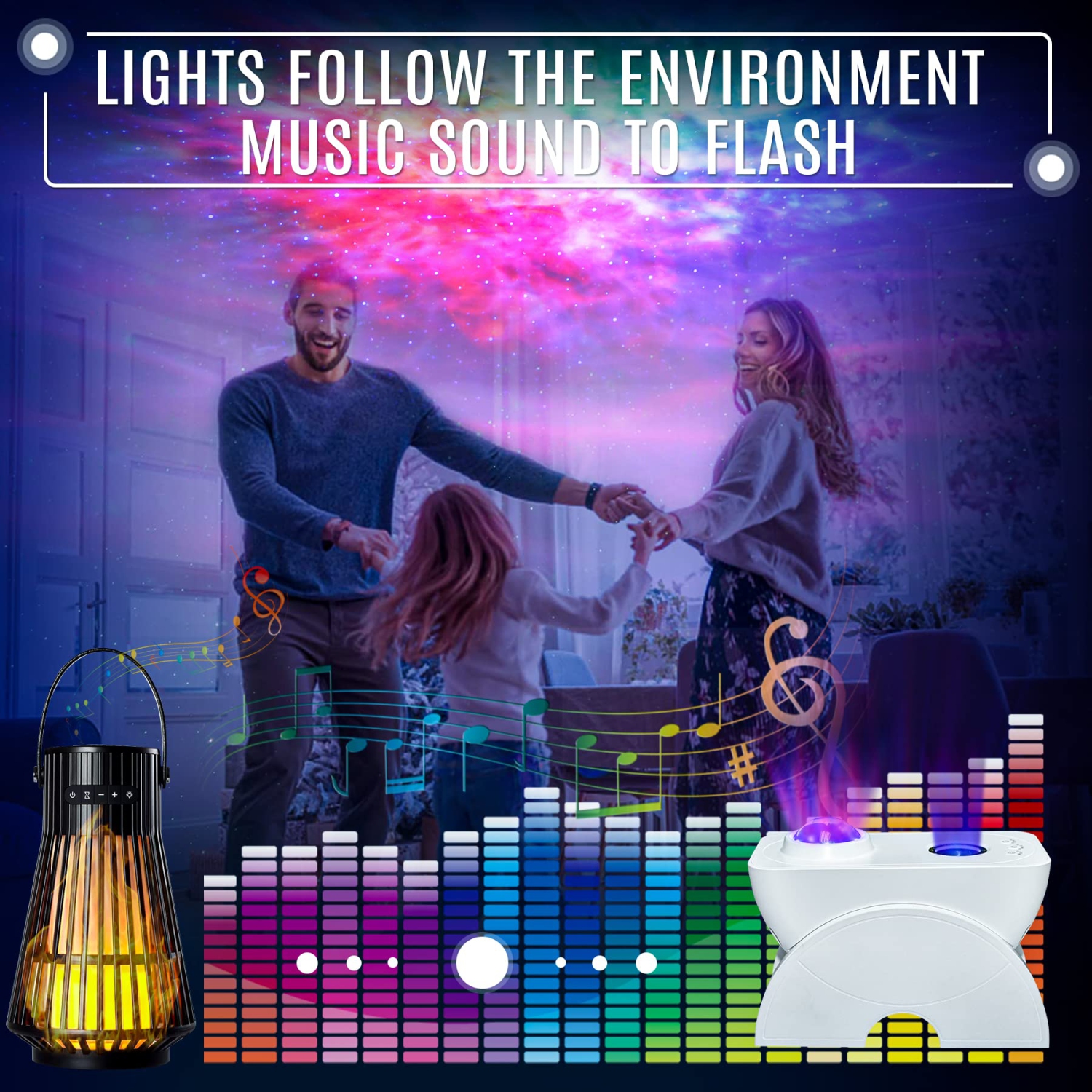 NUNET Galaxy Projector for Bedroom App & Voice Controlled Works w. Alexa,Star Projector Galaxy Light Music Sync,Auto Timer N