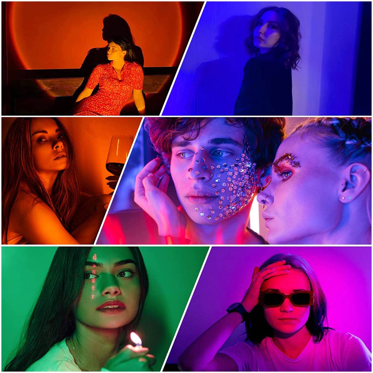 Sunset Lamp, RGB 16 Colors Romantic Sunset Projection Lamp with Remote Control 4 Modes, Rainbow Projection Night Light for C