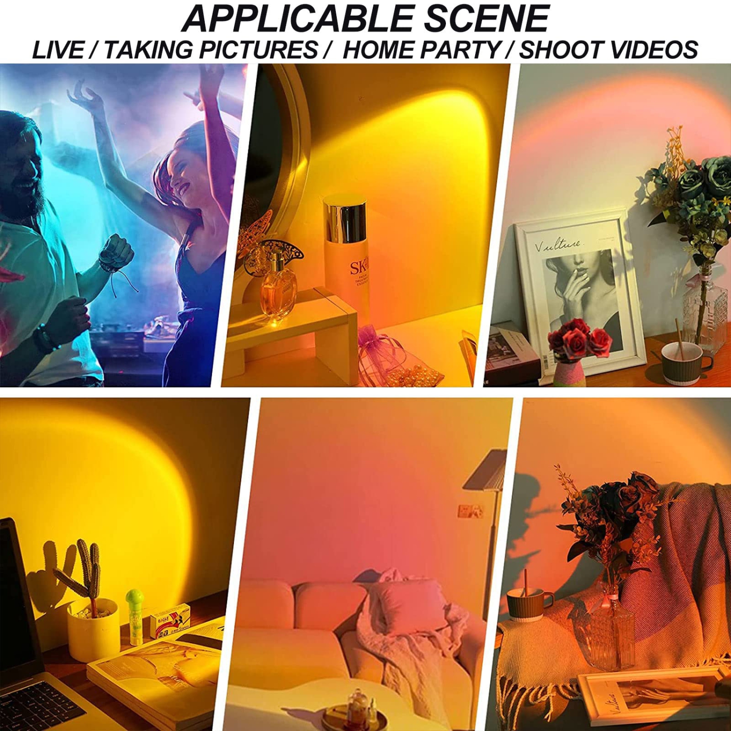 Sunset Lamp, RGB 16 Colors Romantic Sunset Projection Lamp with Remote Control 4 Modes, Rainbow Projection Night Light for C