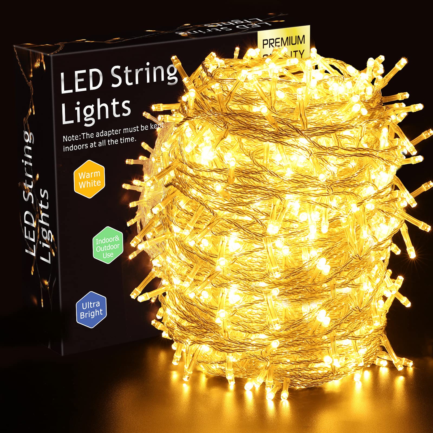 164FT 500LEDs Fairy Lights, Areker Plug in Christmas Lights with 8 Flashing Modes and Memory Function, Waterproof Outdoor St