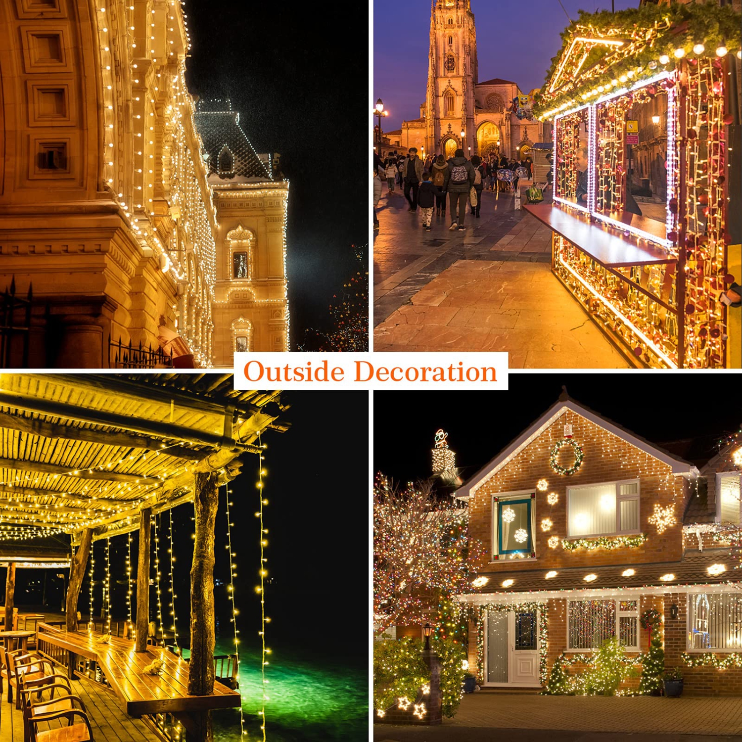 164FT 500LEDs Fairy Lights, Areker Plug in Christmas Lights with 8 Flashing Modes and Memory Function, Waterproof Outdoor St