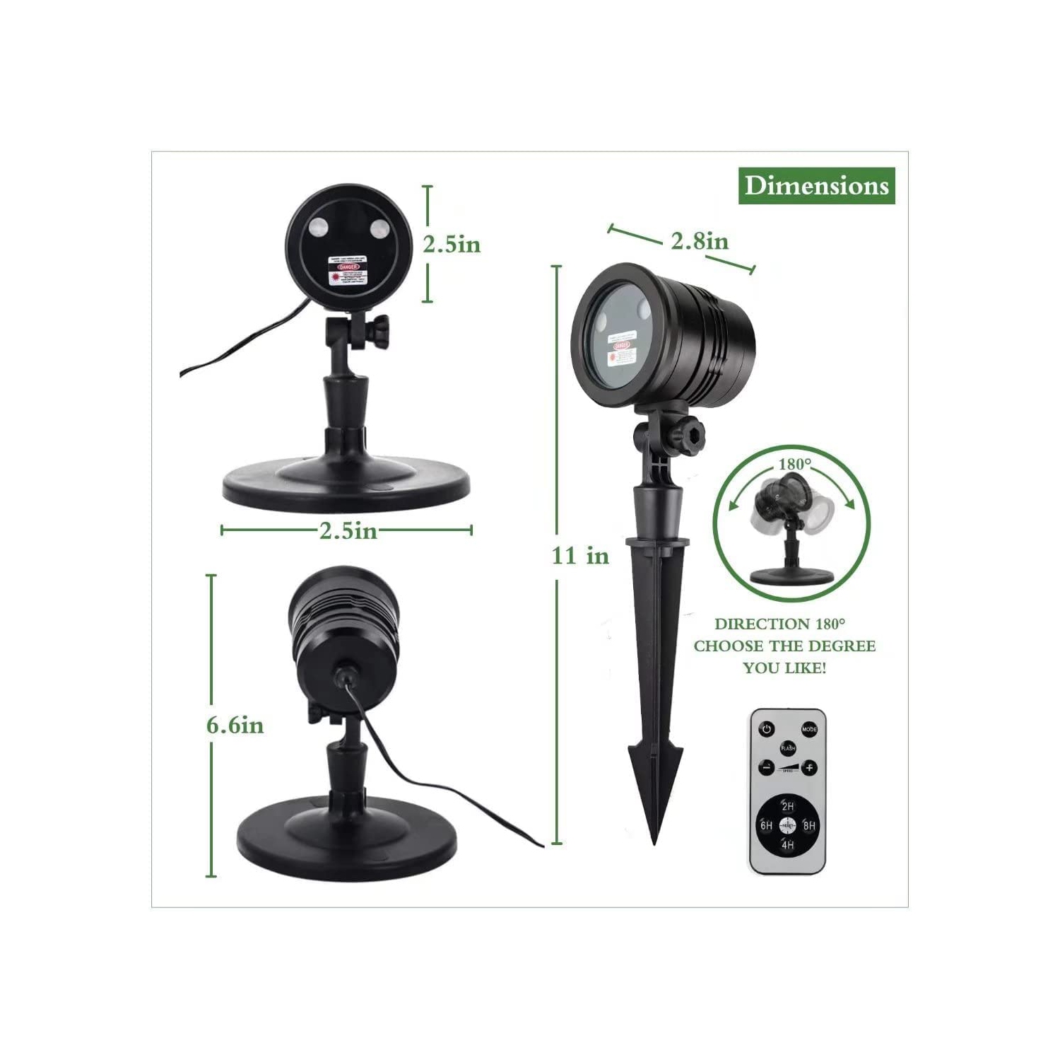 Christmas Projector Lights, Led Waterproof Christmas Laser Lights Landscape Spotlight Red and Green Star Show with Remote De