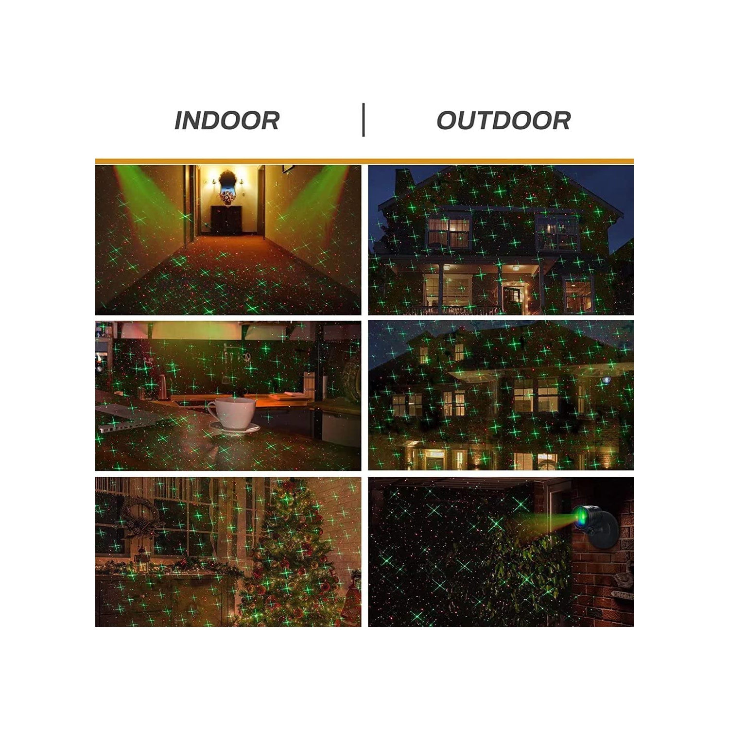 Christmas Projector Lights, Led Waterproof Christmas Laser Lights Landscape Spotlight Red and Green Star Show with Remote De