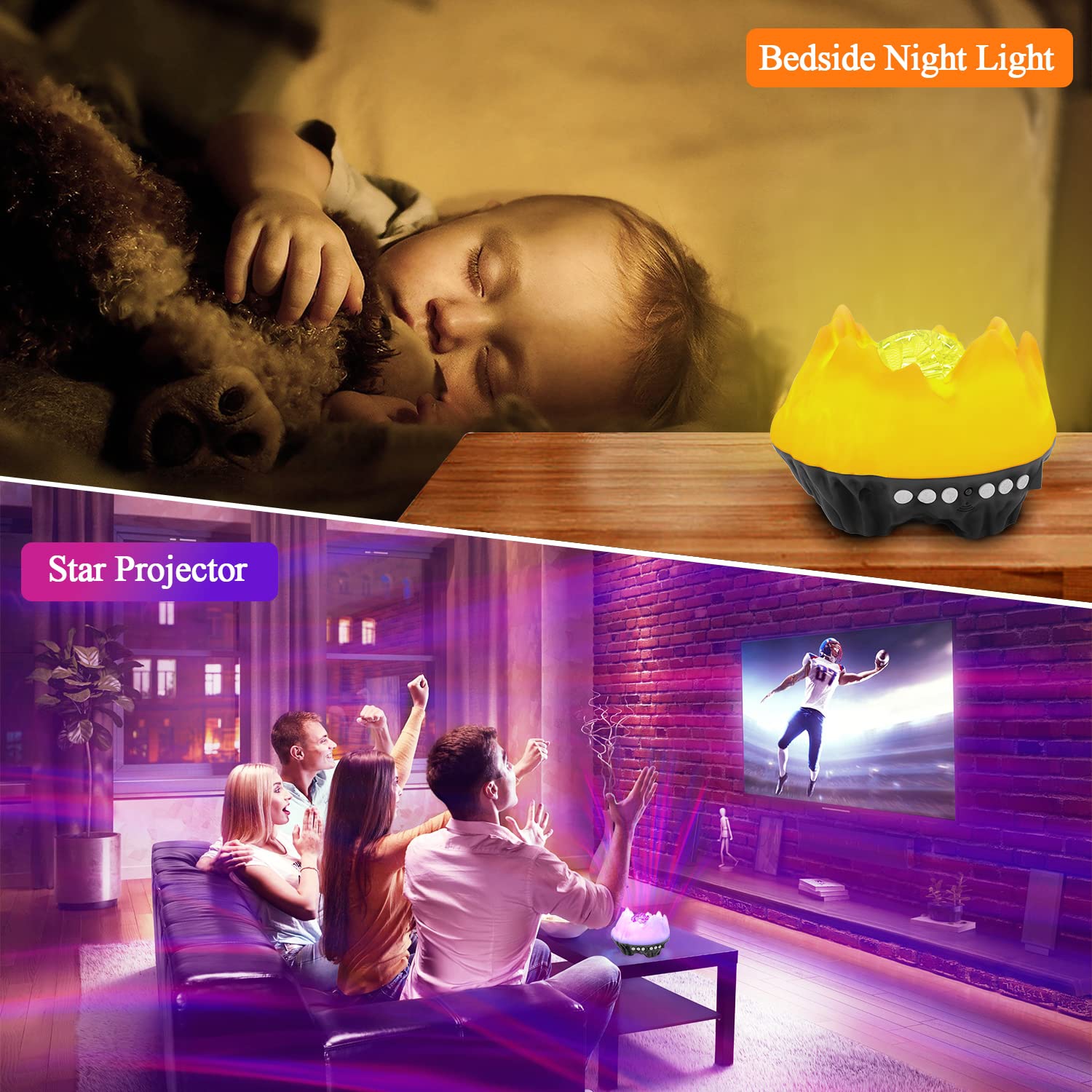 Projecteur d'étoiles avec veilleuse CIMELR, projecteur 4-en-1 avec haut-parleur Bluetooth musical et bruit blanc, projecteur Galaxy avec R