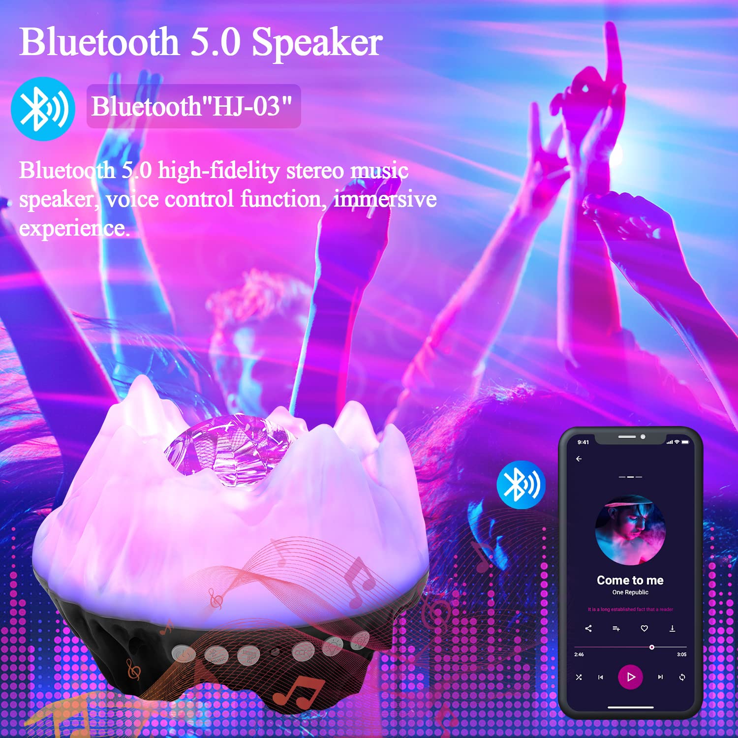 Projecteur d'étoiles avec veilleuse CIMELR, projecteur 4-en-1 avec haut-parleur Bluetooth musical et bruit blanc, projecteur Galaxy avec R