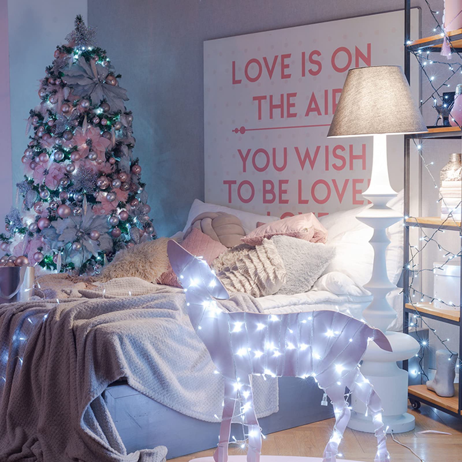 Lumières de Noël d'intérieur/extérieur à DEL, 76 pi 200 DEL, 8 modes, guirlande de lumières avec minuterie, connectable, Christmas Twinkle