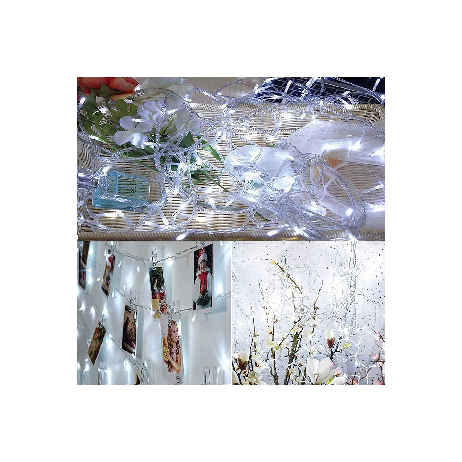 Lumières de Noël d'intérieur/extérieur à DEL, 76 pi 200 DEL, 8 modes, guirlande de lumières avec minuterie, connectable, Christmas Twinkle