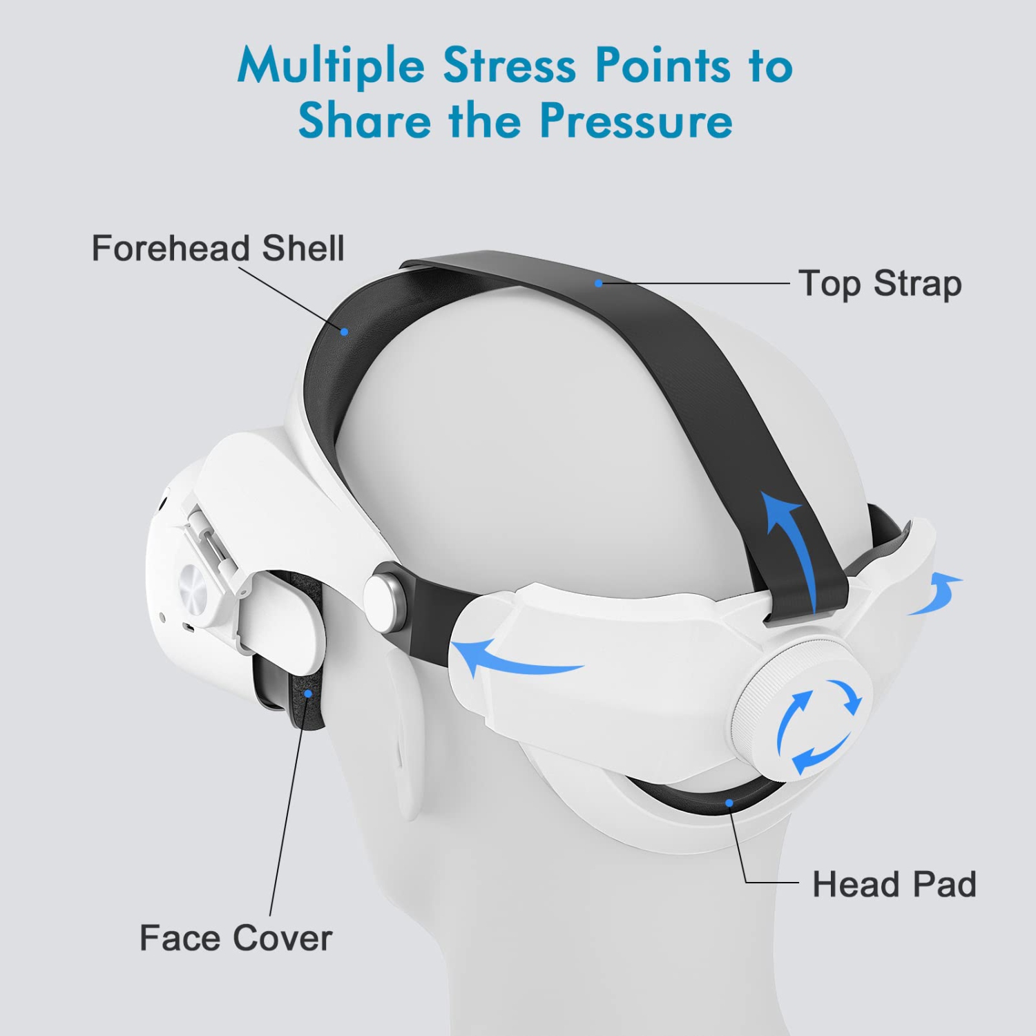 Head Strap for Oculus Quest 2, Adjustable Replacement Elite Strap for Quest 2, Exclusively Designed Big Head Pad, Enhance He