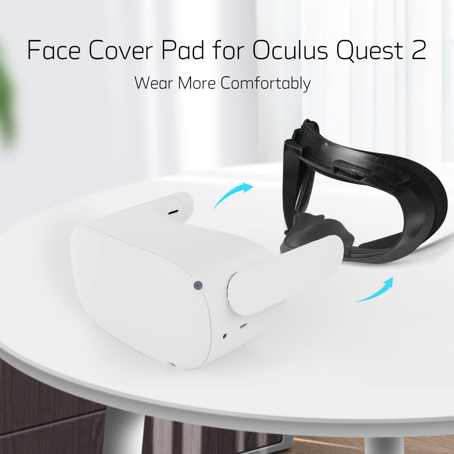 Soft VR Headset Accessories Set Fit for Oculus Quest 2, 1 VR Facial Interface Bracket + 2 PU Leather Cover Pad + 2 Nose Pad