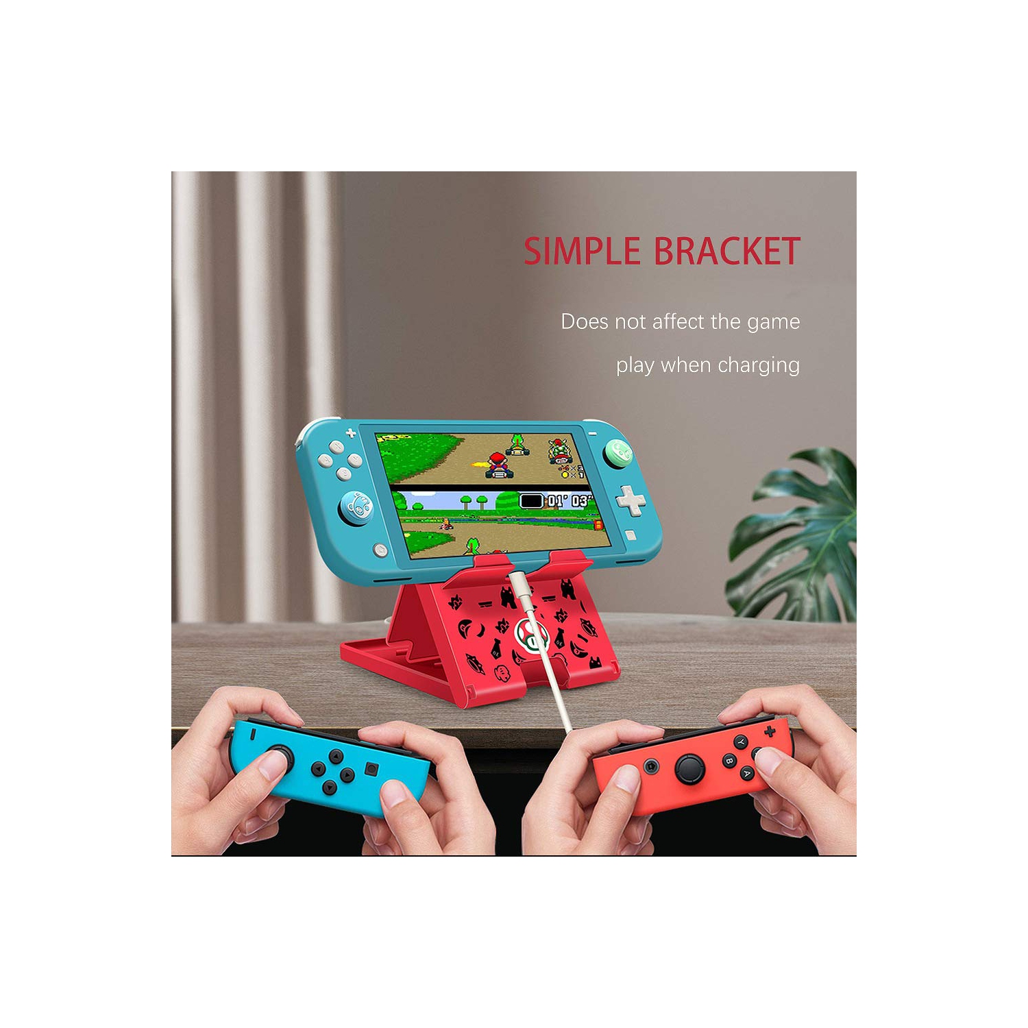 Stand for Nintendo Switch/Switch Lite/Switch OLED, Animal Crossing Angle Adjustable Swicth Holder, Portable Foldable Compact Non-Slip Playstand