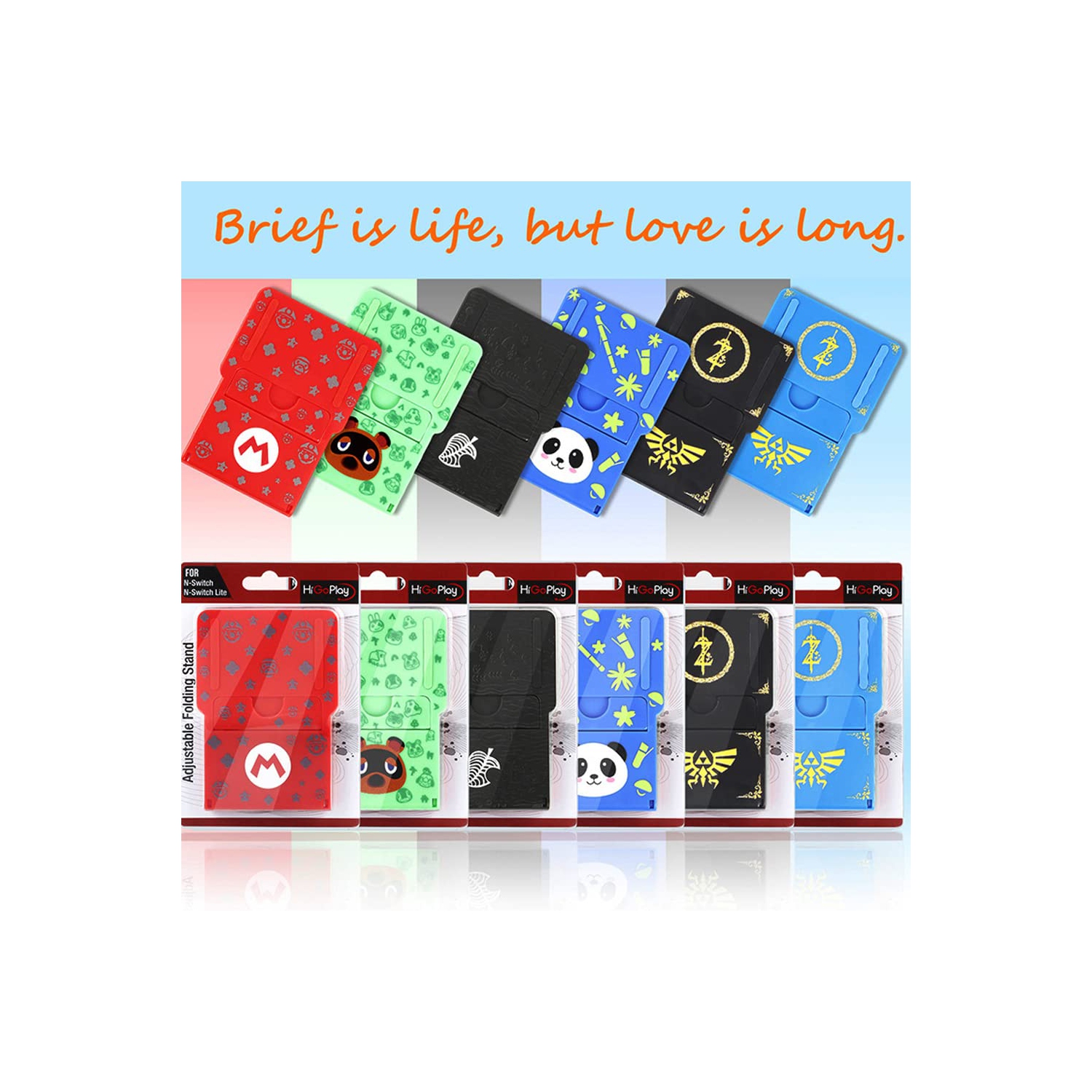 FXICAI Stand for Nintendo Switch/Switch Lite/Switch OLED, Animal Crossing Angle Adjustable Swicth Holder, Portable Foldable