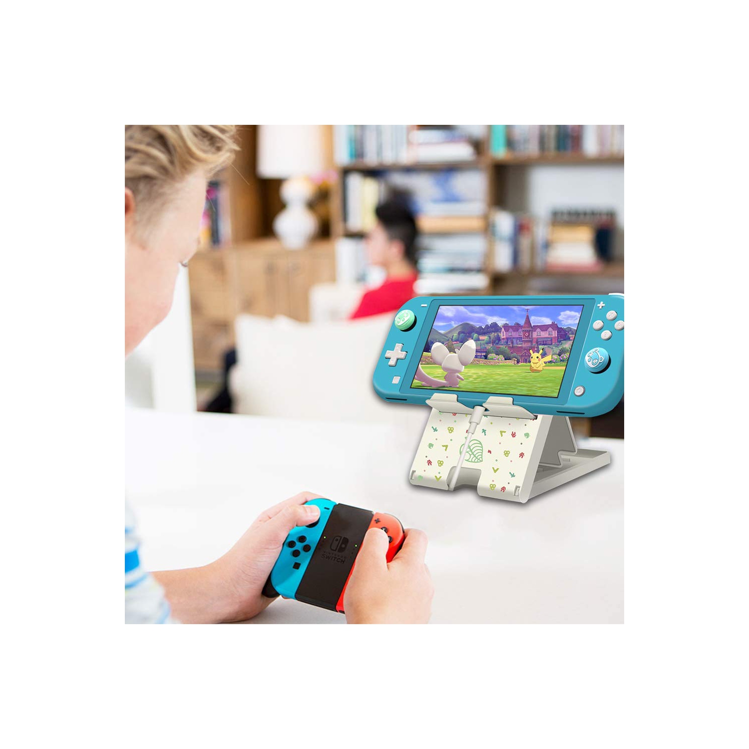 Busjoy Stand for Nintendo Switch/Switch Lite/Switch OLED, Animal Crossing Angle Adjustable Swicth Holder, Portable Foldable Compact Non-Slip Playstand