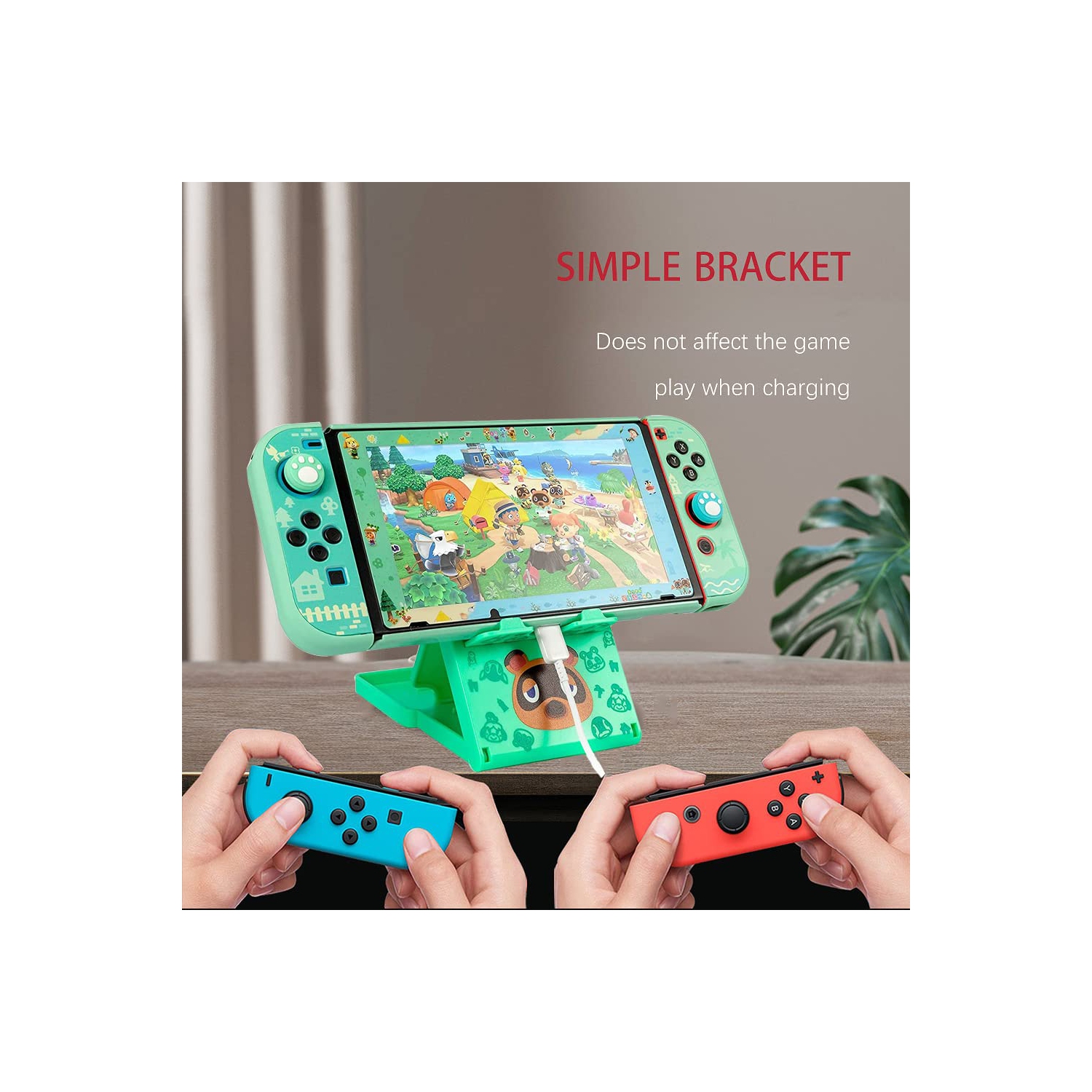 FXICAI Stand for Nintendo Switch/Switch Lite, Animal Crossing Angle Adjustable Swicth Playstand, Portable Foldable Compact N