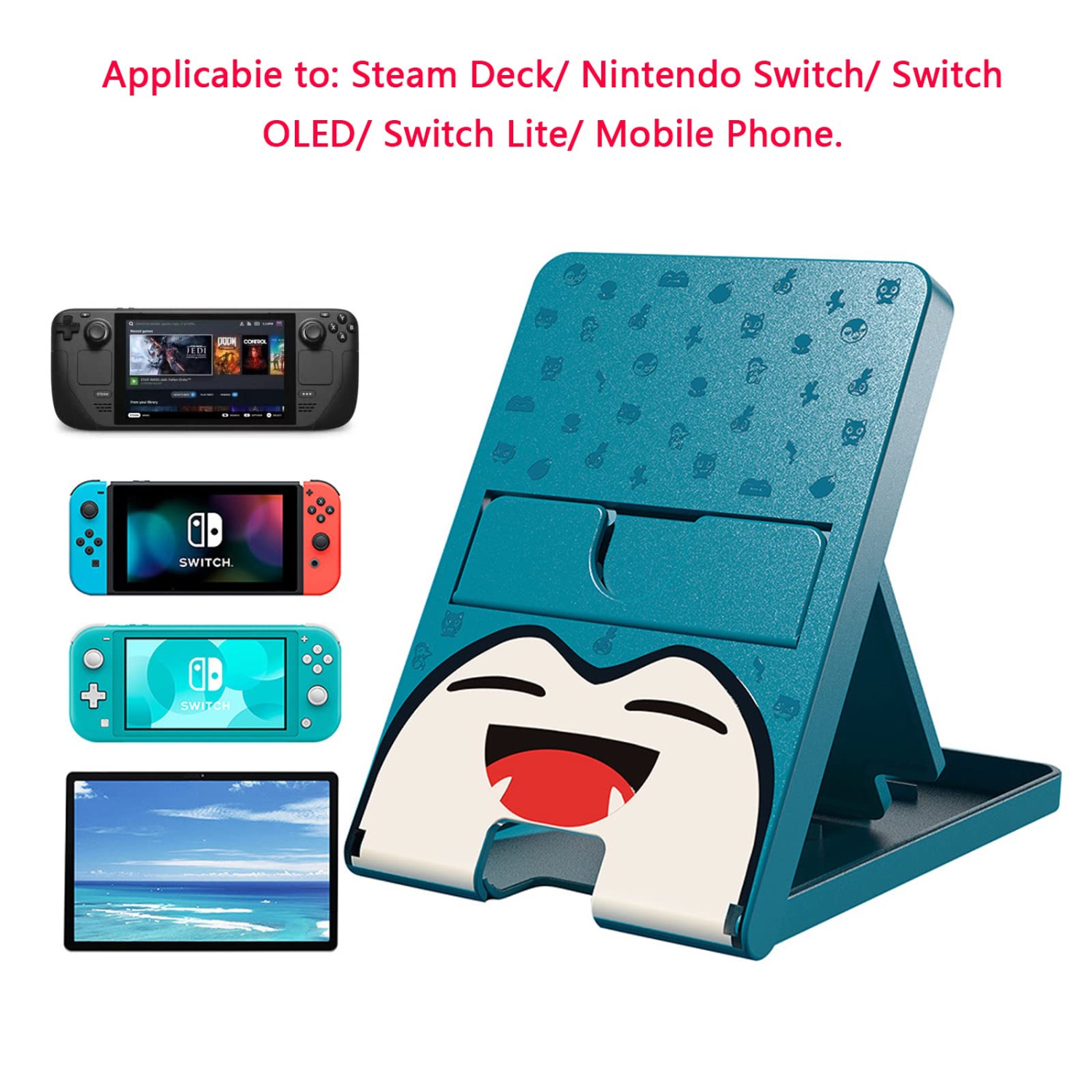 FXICAI Stand for Nintendo Switch/Switch Lite, Animal Crossing Angle Adjustable Swicth Playstand, Portable Foldable Compact N