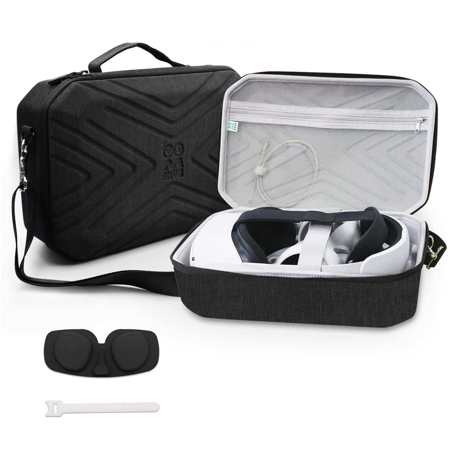 AMVR Carrying Case for Meta Quest 2 VR Headsets Elite Strap,Portable Fashion Travel Case for Meta Quest 2,Storing VR Gaming