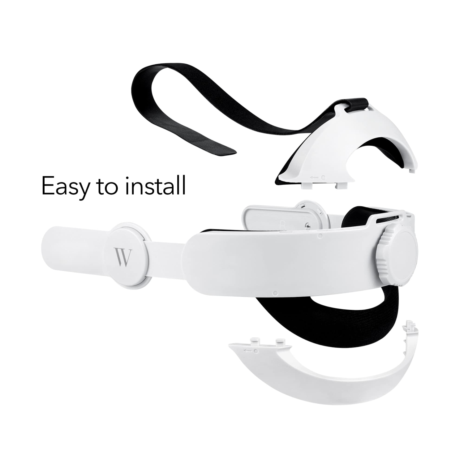 Sangle de tête réglable Wasserstein compatible avec Oculus Quest 2 - soutien accru et pression de tête réduite avec Sweat-Pr