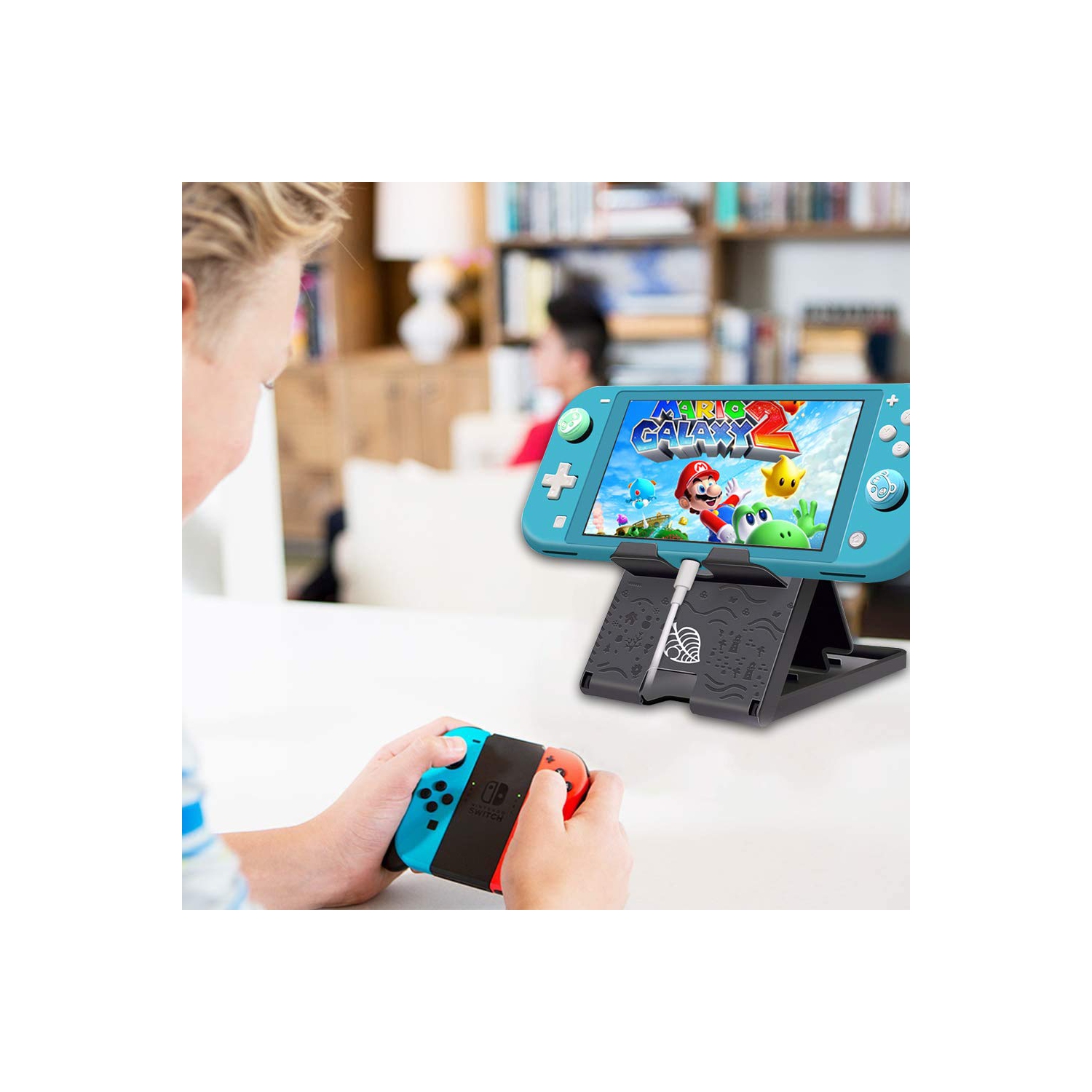 FXICAI Stand for Nintendo Switch/Switch Lite, Animal Crossing Angle Adjustable Swicth Playstand, Portable Foldable Compact N