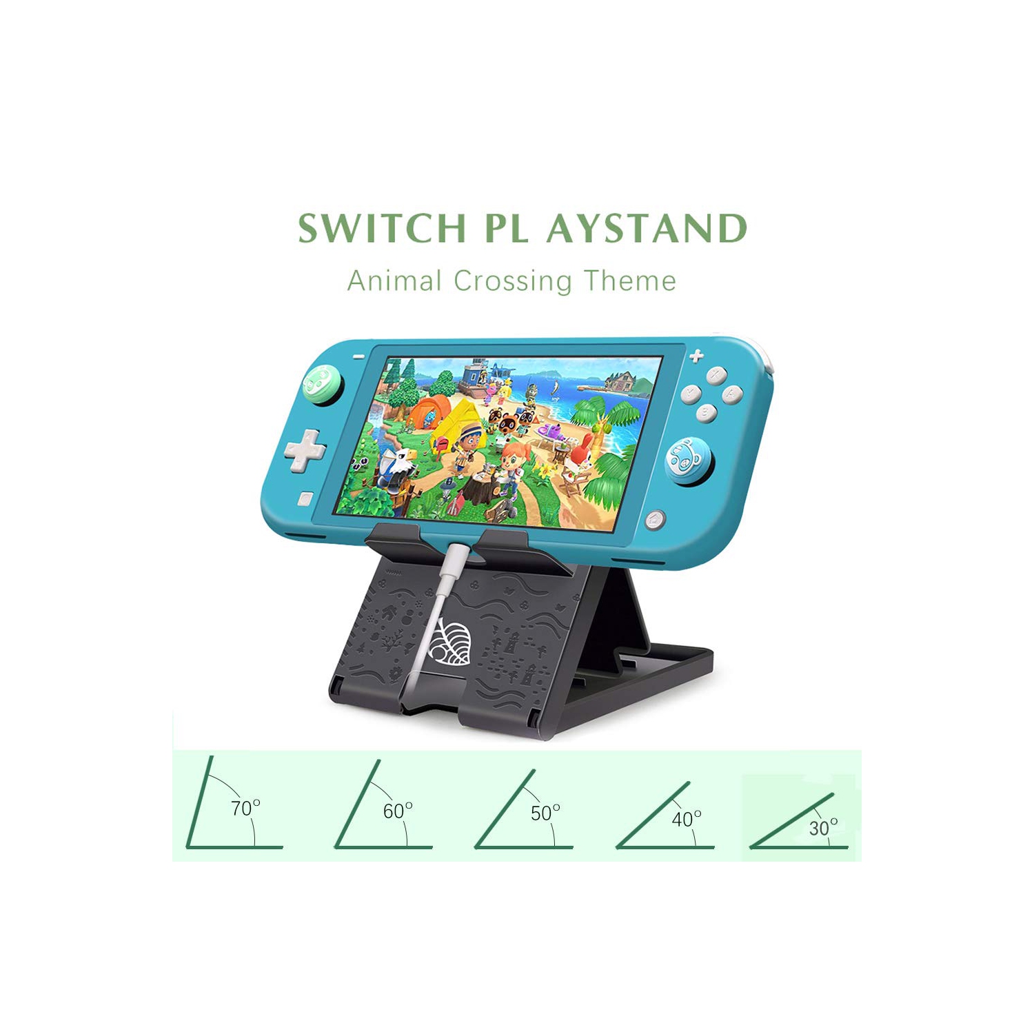 FXICAI Stand for Nintendo Switch/Switch Lite, Animal Crossing Angle Adjustable Swicth Playstand, Portable Foldable Compact N