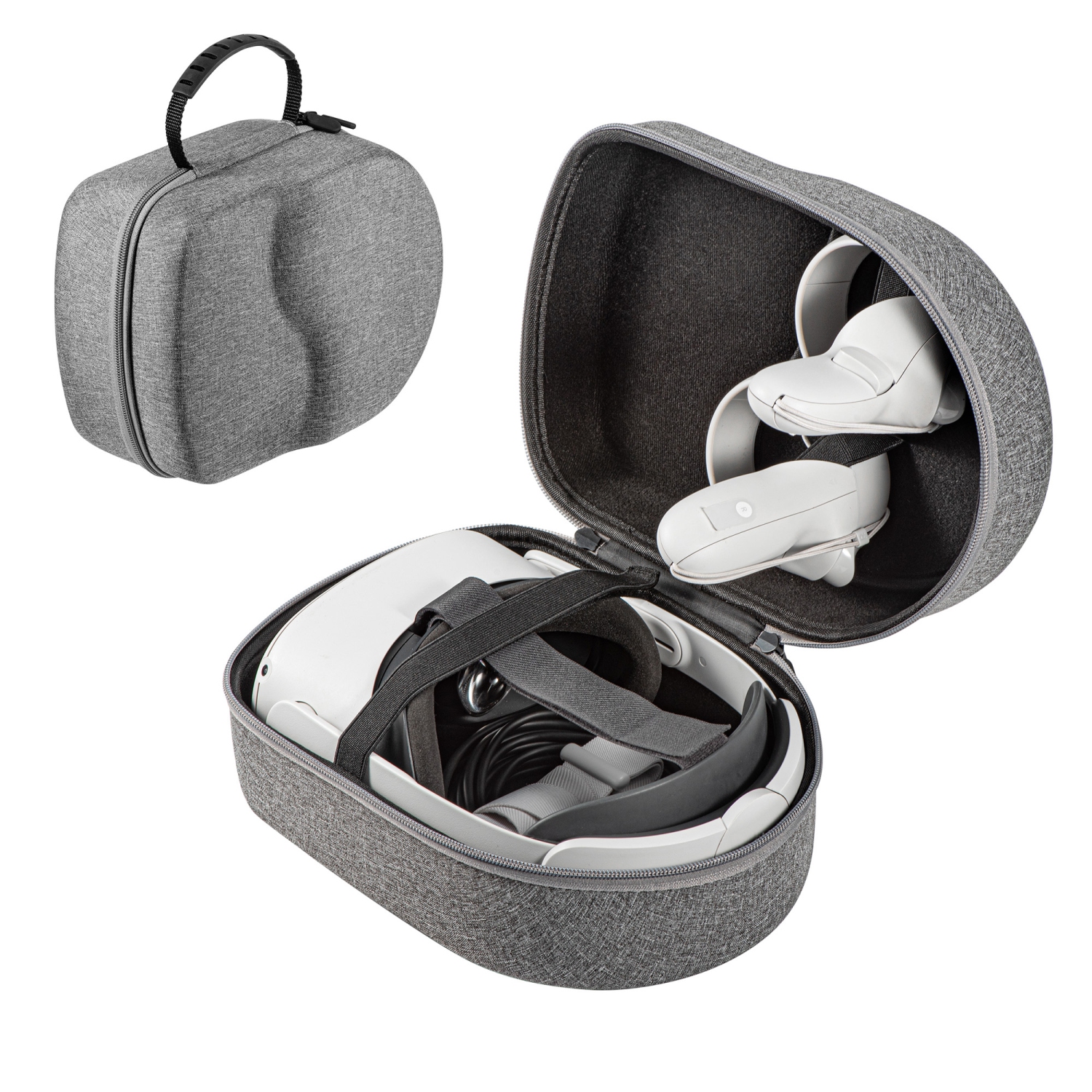 Hard Carrying Case Compatible with Oculus/Meta Quest 2 VR Headset, Elite Strap, Touch Controllers and Other Accessories