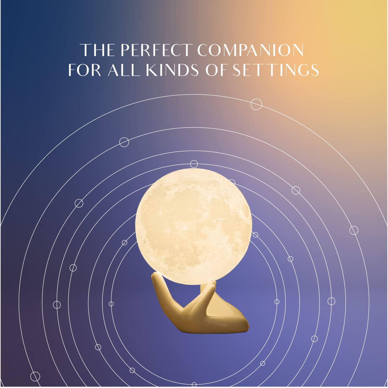 Mydethun 3D Moon Lamp with 3.5 Inch Ceramic Base, LED Night Light, Mood Lighting with Touch Control Brightness for Bedroom,