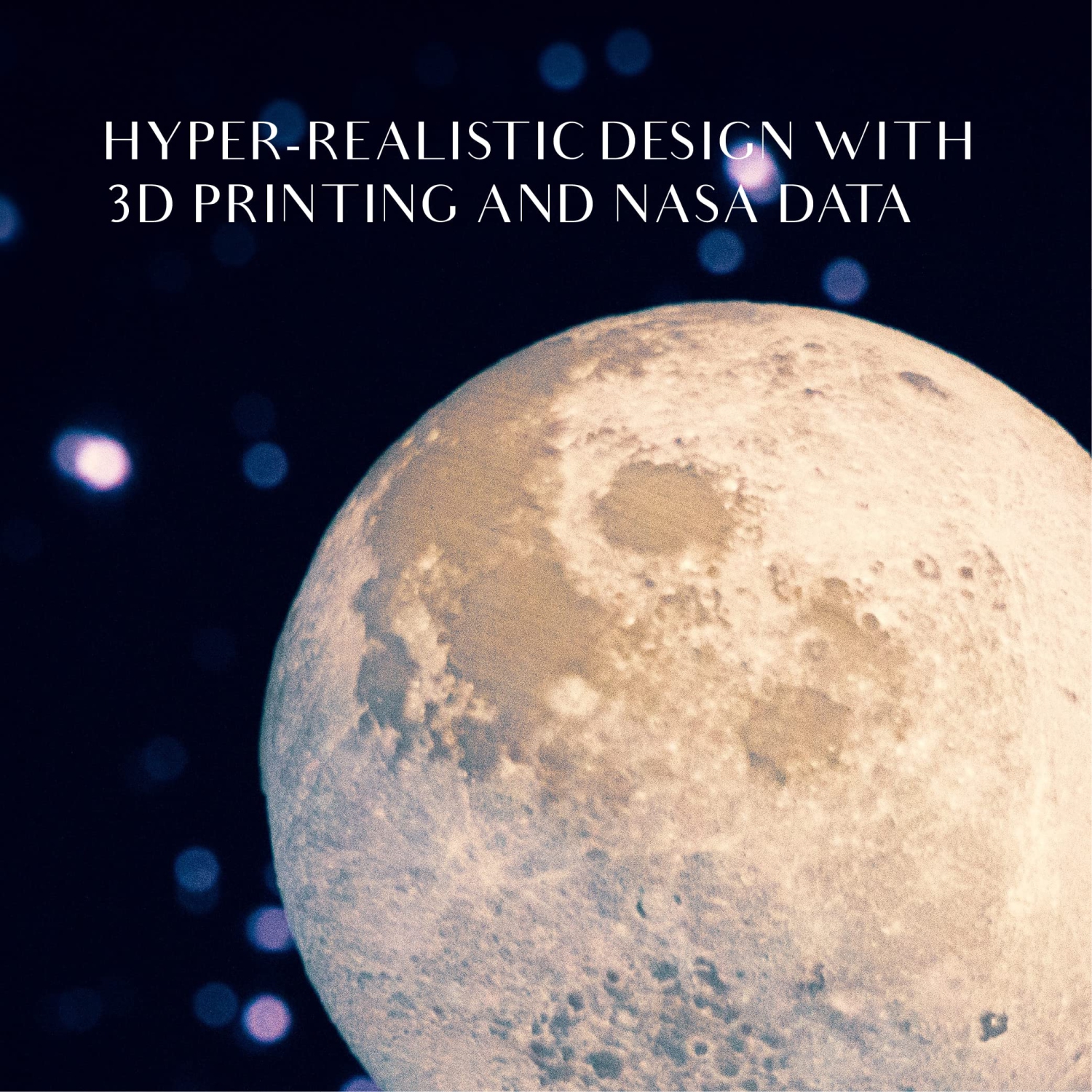 Mydethun 3D Moon Lamp with 3.5 Inch Ceramic Base, LED Night Light, Mood Lighting with Touch Control Brightness for Bedroom,