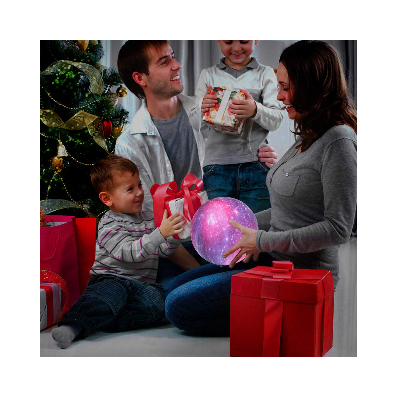 FULLOSUN Moon Lamp Galaxy Moon Night Light 3D Printing Dimmable Timer Moonlight 16 Colors with Stand & Remote & Touch Contro