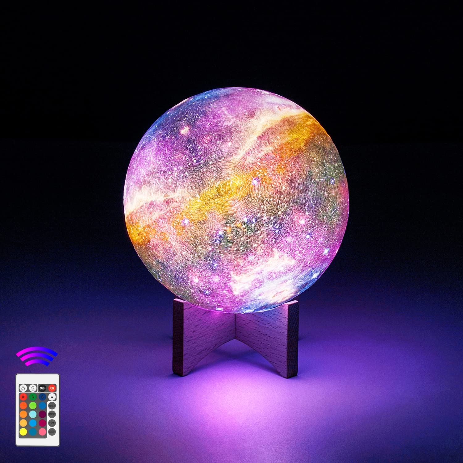 Moon Lamp, OxyLED 16 Colors 4.7 Inch 3D Print LED Galaxy Moon 