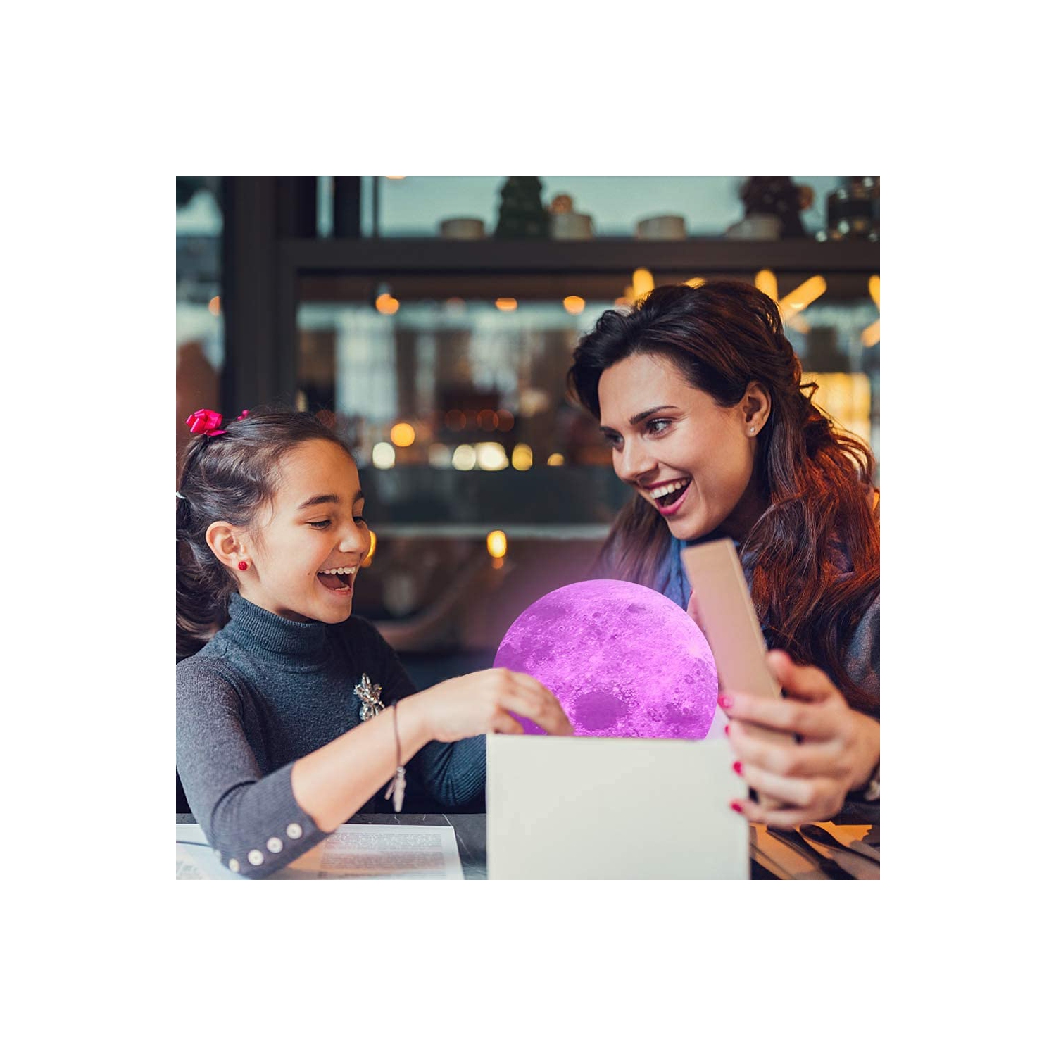 CPLA Lampe lunaire Lampe de lune 3D Imprimé Lune 5.9 po 16 couleurs Lune veilleuse pour enfants Lune pour chambres à coucher Lune DEL de po