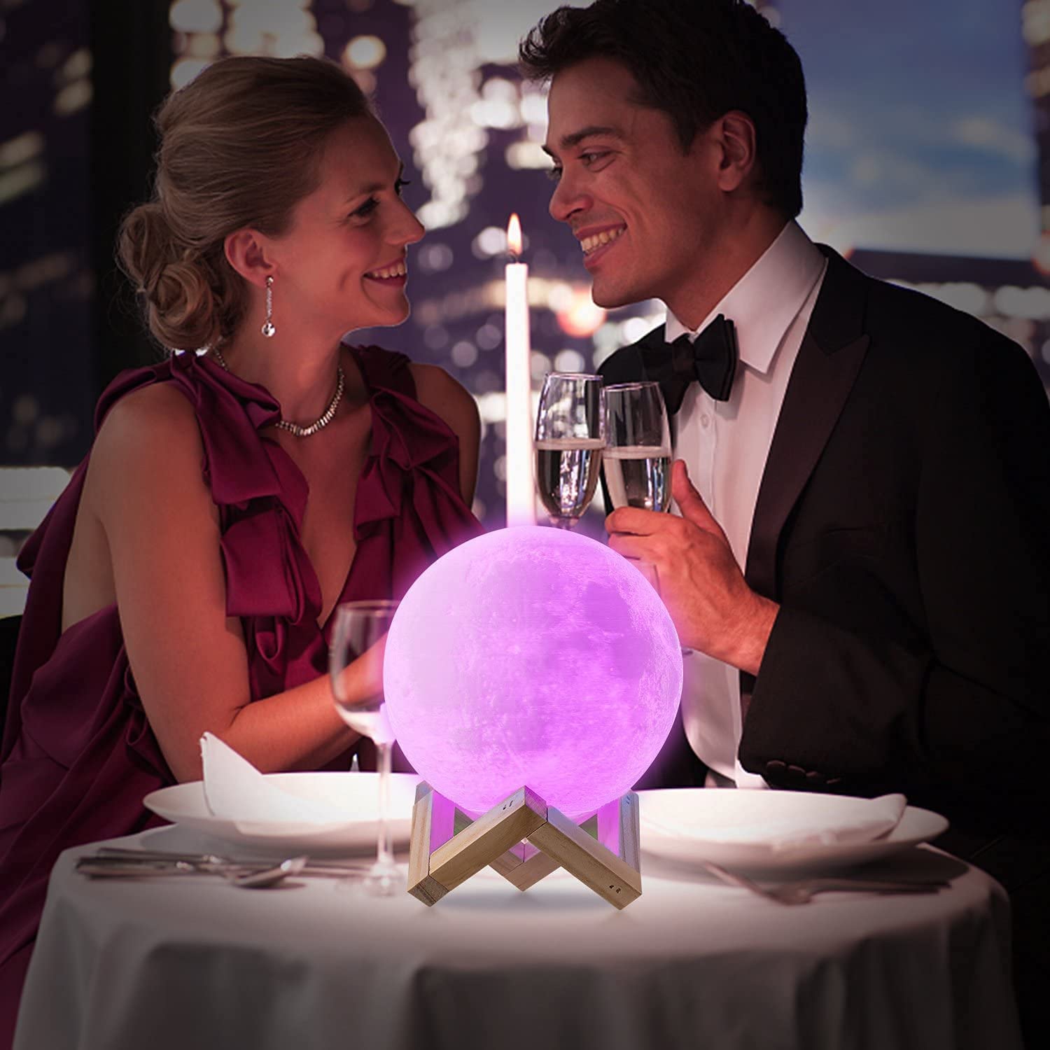 CPLA Lampe lunaire Lampe de lune 3D Imprimé Lune 5.9 po 16 couleurs Lune veilleuse pour enfants Lune pour chambres à coucher Lune DEL de po