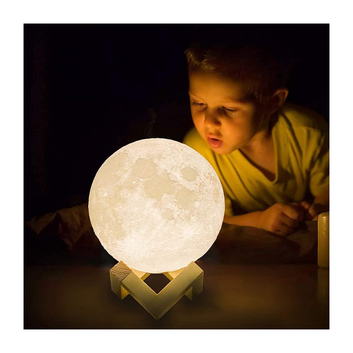 CPLA Lampe lunaire Lampe de lune 3D Imprimé Lune 5.9 po 16 couleurs Lune veilleuse pour enfants Lune pour chambres à coucher Lune DEL de po