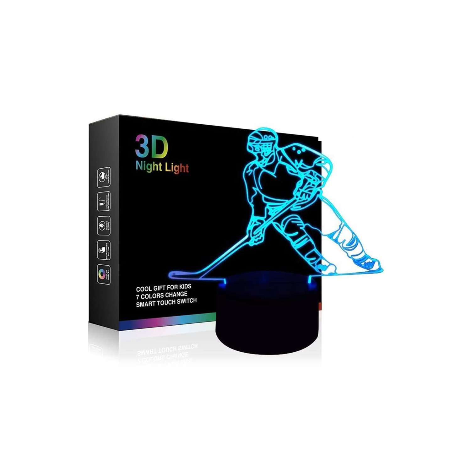 3D Optical Illusion Night Light – 16 Color Changing LED Lamp, USB Powered, Remote Control, Touch Switch, Kids Gift - View #7