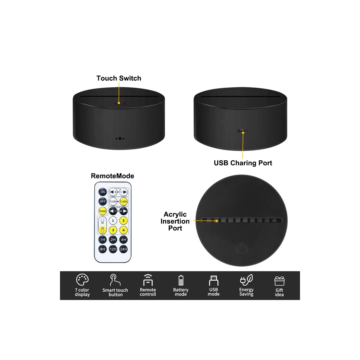 3D Illusion Star Wars Night Light Lamp, Star Wars Toys LED Night Light for Kids Room Decor,4 Pattern with Timing Function Gr