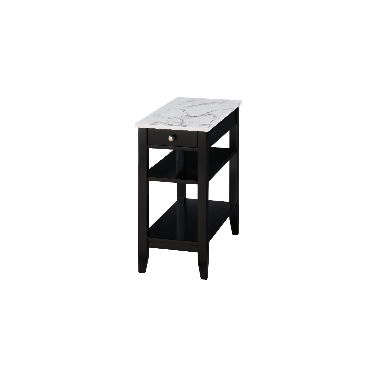 Newport Park Lane One-Drawer TV Stand with Cabinets and Shelves in Ivory Wood