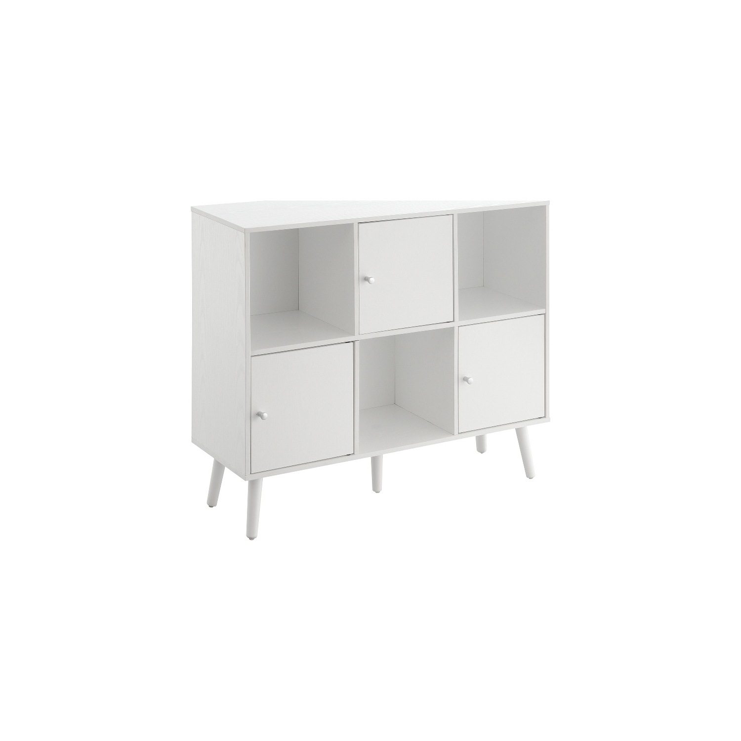 Convenience Concepts Winston End Table with Shelf in White Wood Finish