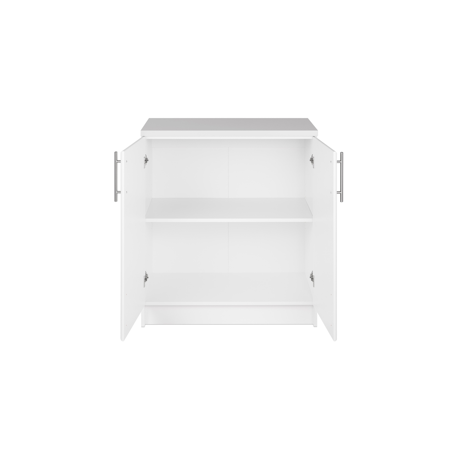 Prepac Elite White Engineered Wood Base Cabinet with Melamine Countertop