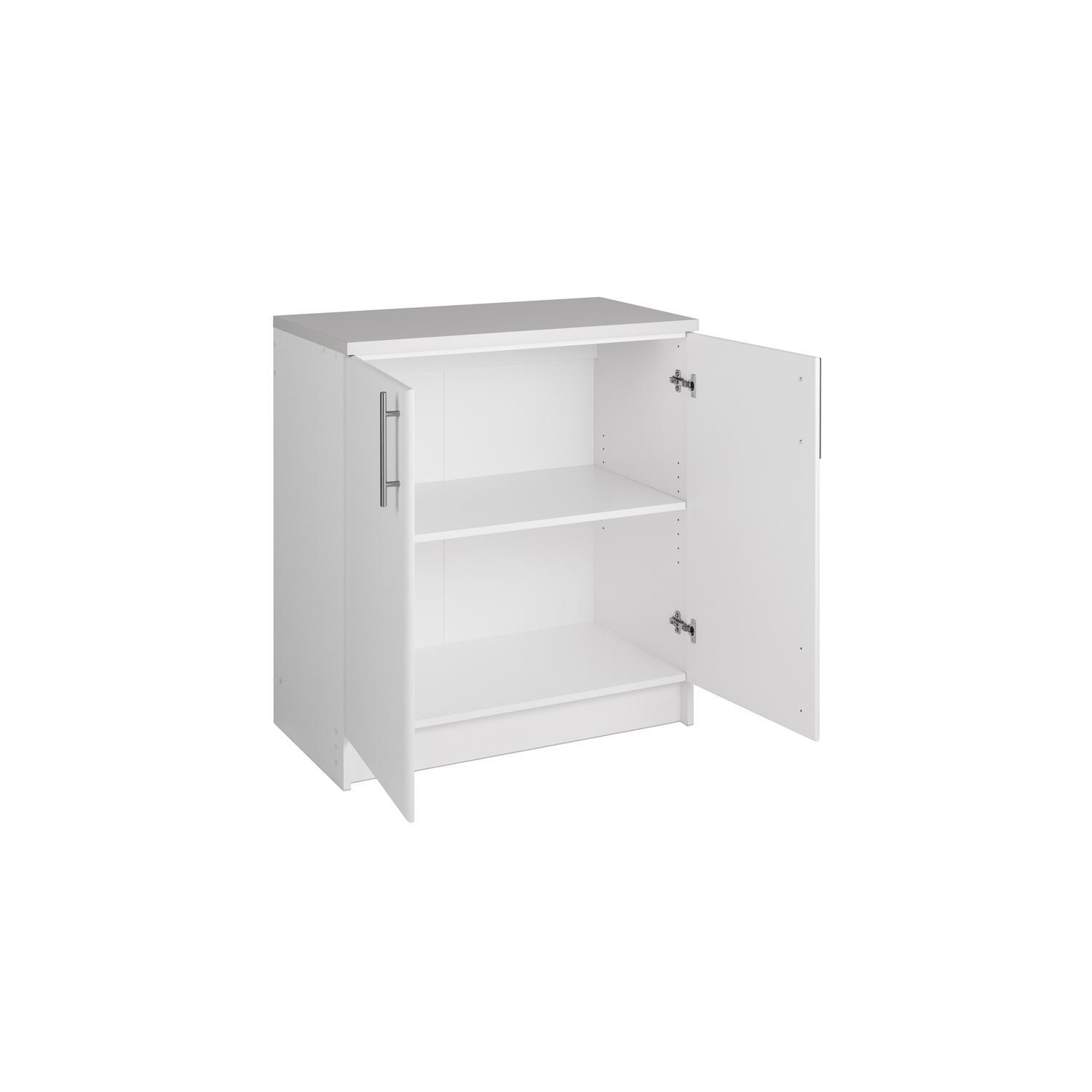 Prepac Elite White Engineered Wood Base Cabinet with Melamine Countertop
