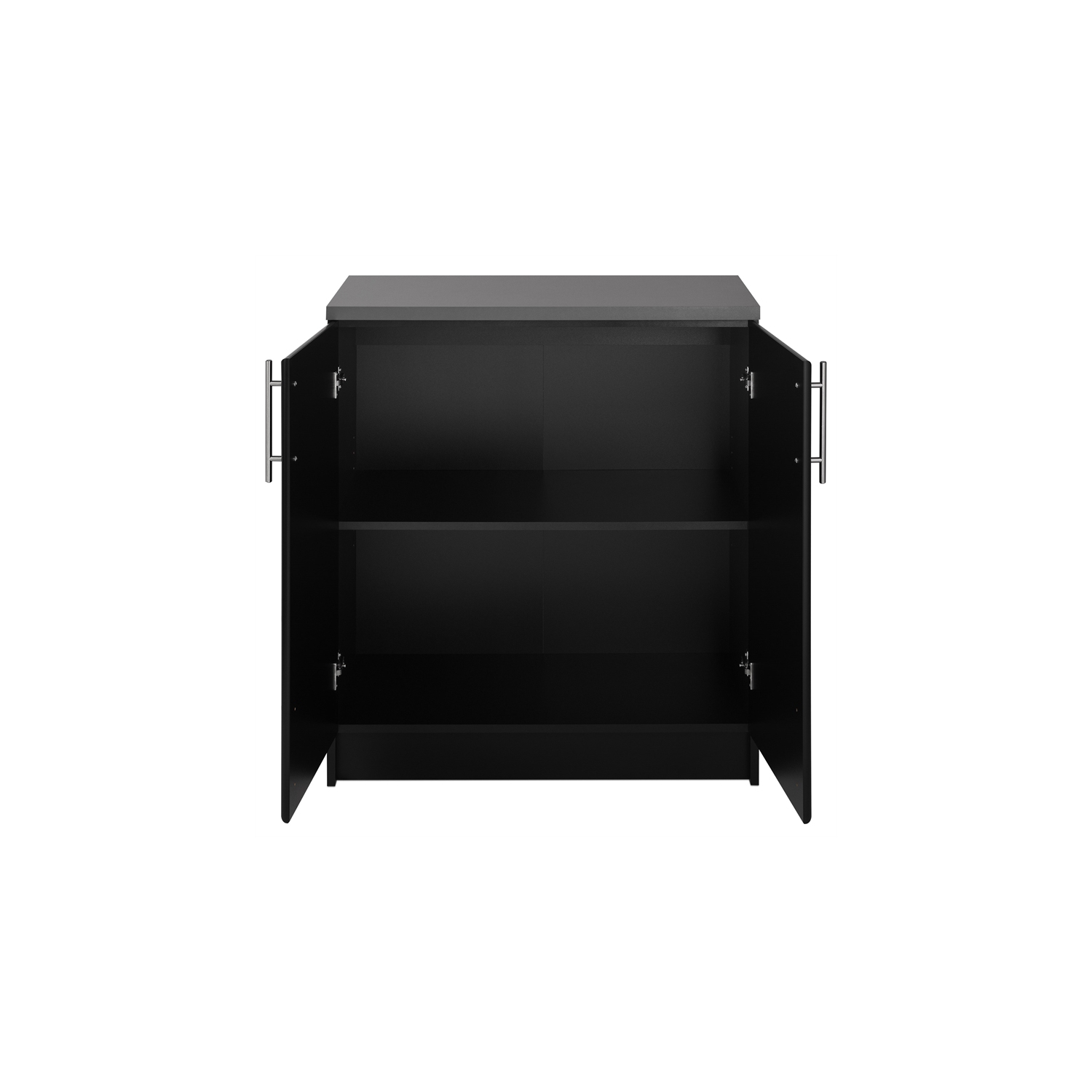 Prepac – Armoire à base en bois d’ingénierie Elite avec comptoir en mélamine, noir