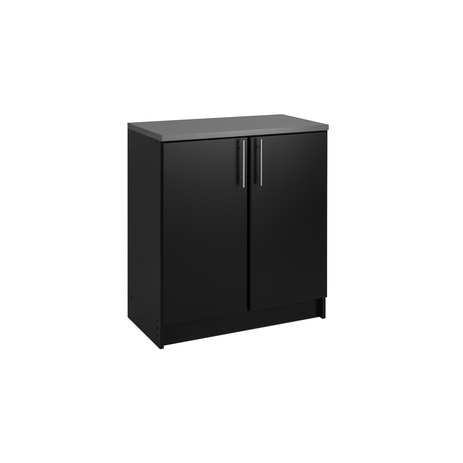 Prepac – Armoire à base en bois d’ingénierie Elite avec comptoir en mélamine, noir