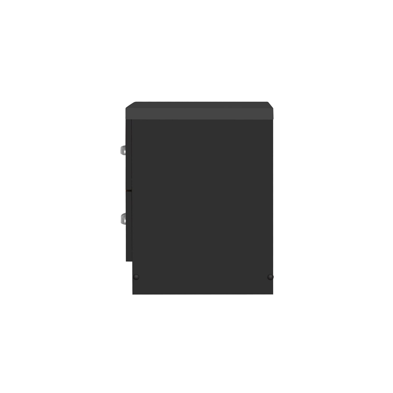 Pemberly Row Contemporary Faux Wood 2 Drawer Nightstand in Black