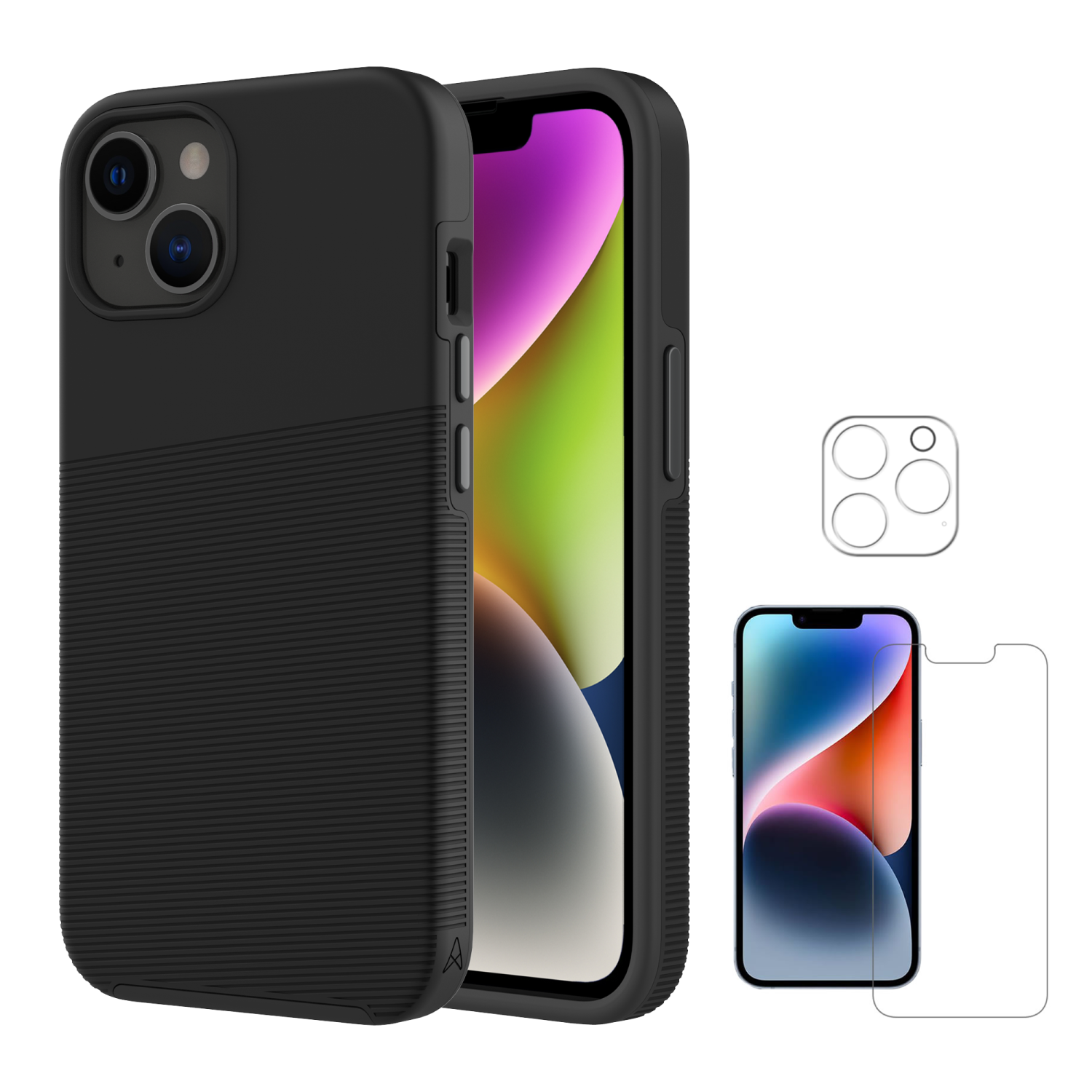 AXS PROTECH – Étui double couche et protecteur d’écran et d’objectif pour Apple iPhone 14 plus