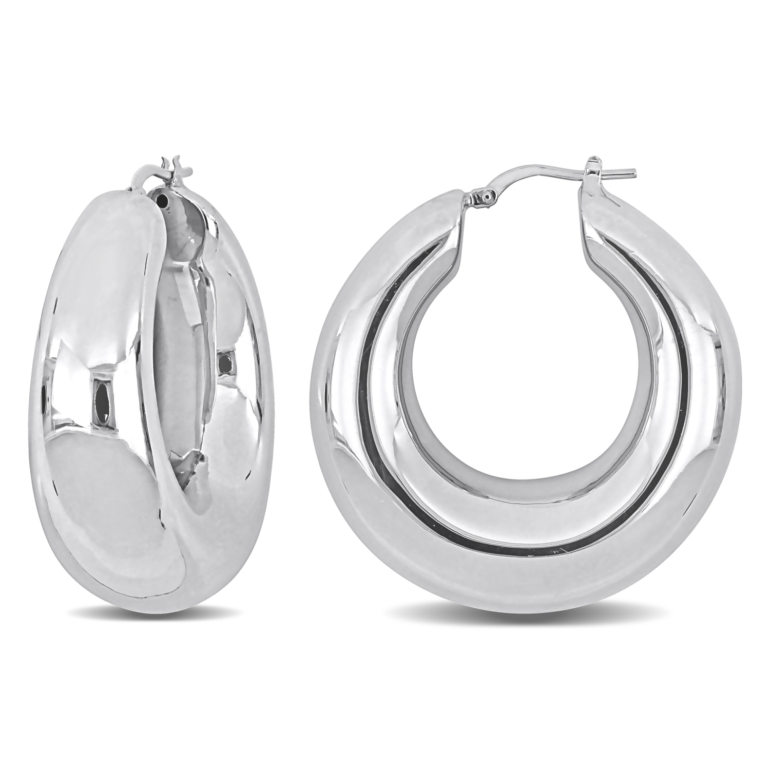 Amour Polished Hoop Earrings Silver