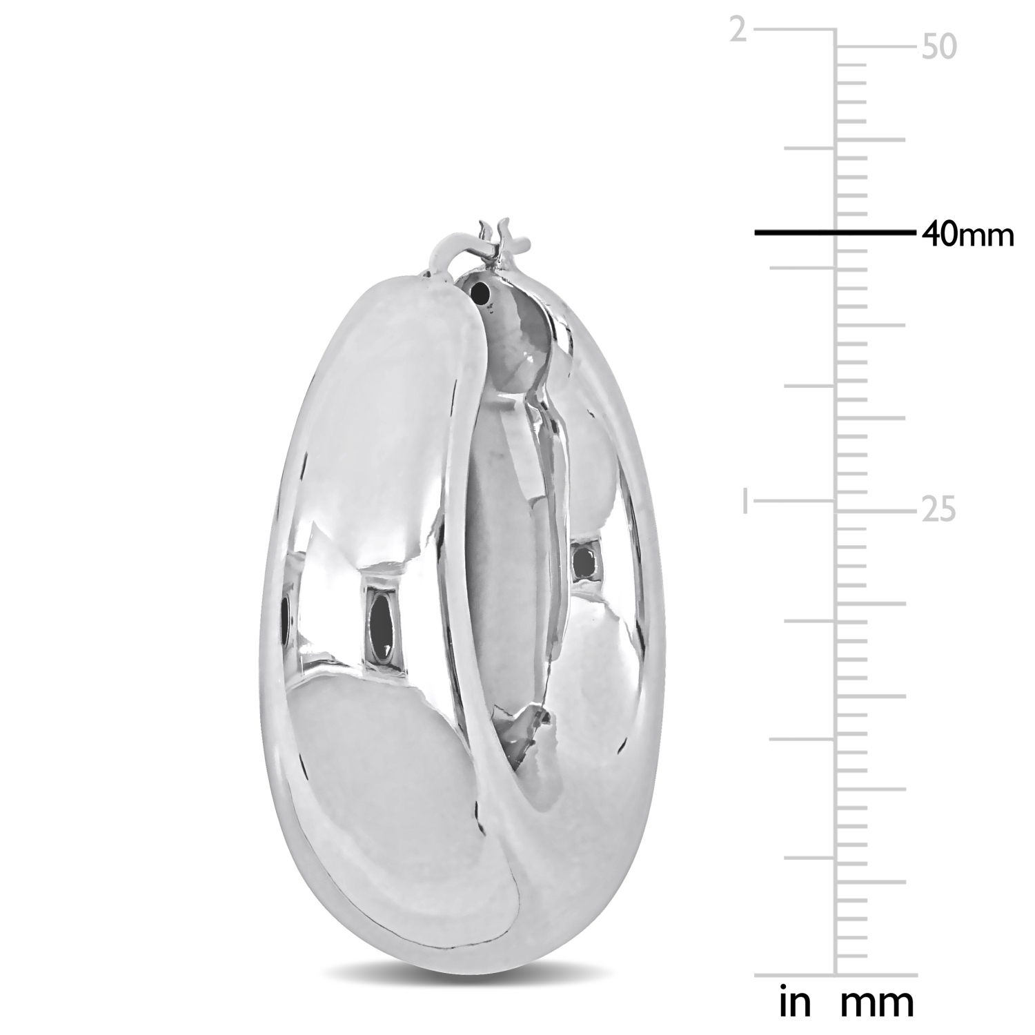 Amour Polished Hoop Earrings Silver