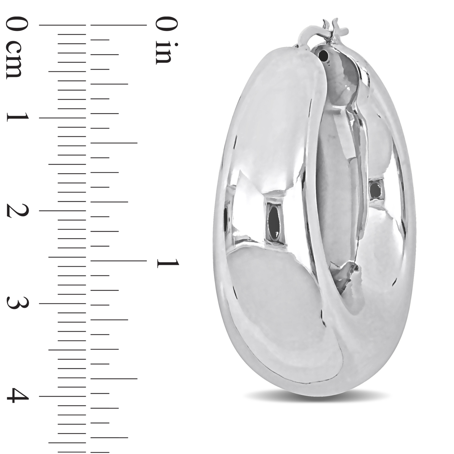 Amour Polished Hoop Earrings Silver