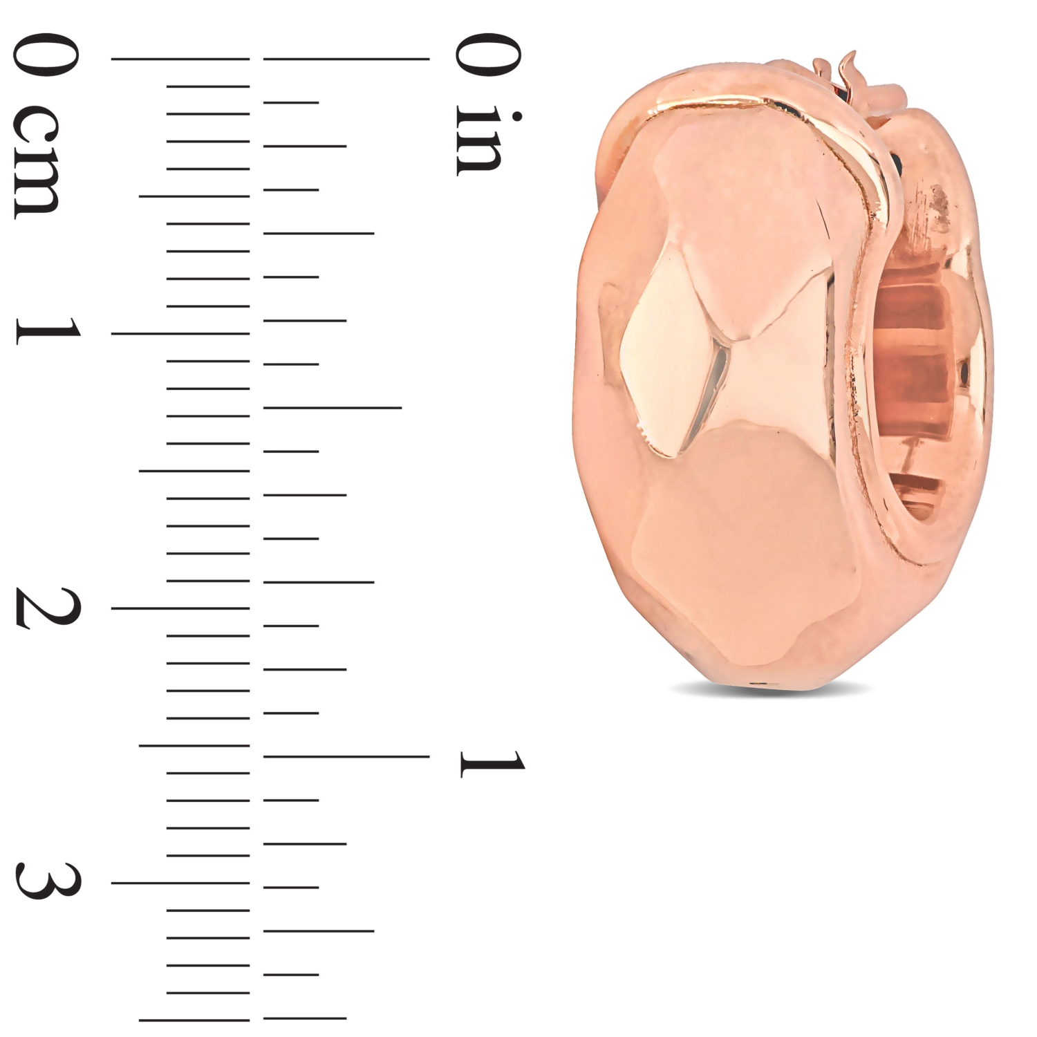 Amour Wide Diamond Cut Huggie Earrings Pink Silver